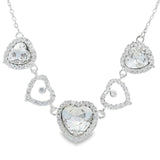 Collar de Circonia con Corazones Azul