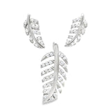 Juego Hojas De Plata Con Circonia