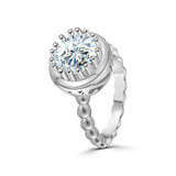 Anillo Solitario De Plata #5