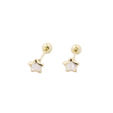 Aretes De Oro Estrella Bisel #3