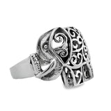 Anillo Elefante con Grecas de Plata 6