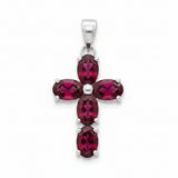 Collar Cruz Brillante Rubí