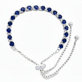 Pulsera De Piedra Natural Zafiro Con Circonia