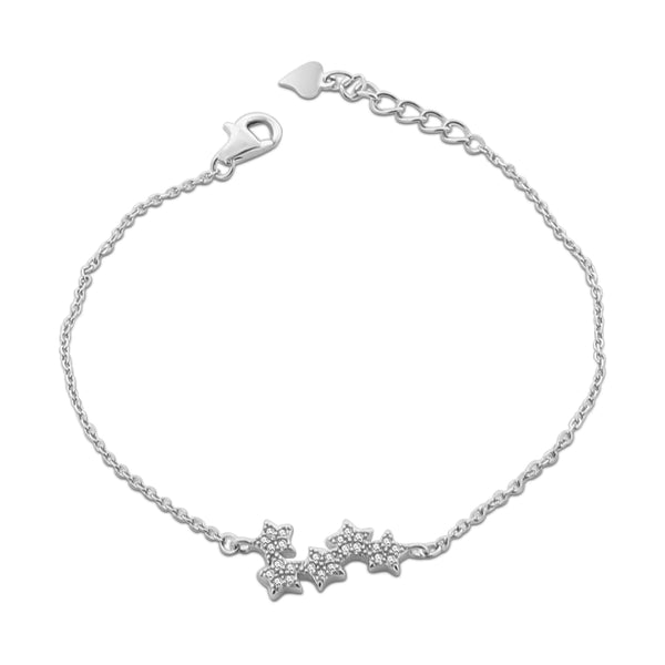 Pulsera De Cinco Estrellas Plata Con Circonia