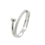 Anillo De Clavo Espiral Plata Con Circonia