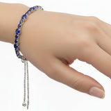 Pulsera Ajustable De Piedras Preciosas Zafiro