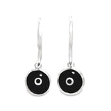 Arracadas Con Dije De Ojo Redondo Negro