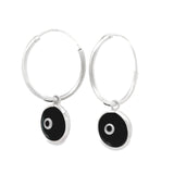 Arracadas Con Dije De Ojo Redondo Negro