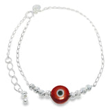 Pulsera con Ojo Turco y Bolitas de Plata