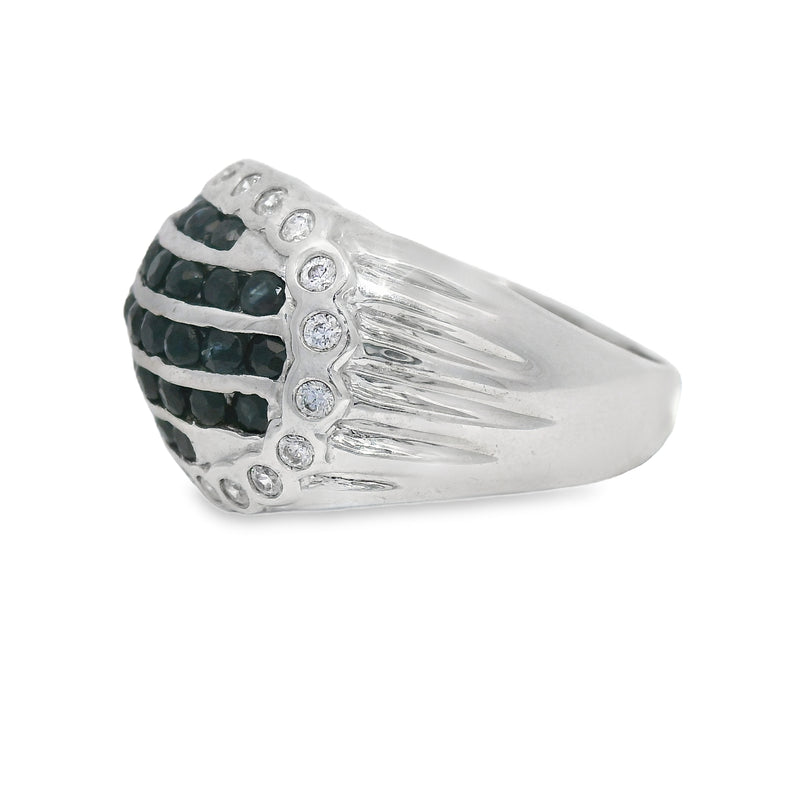 Anillo De Plata Con Piedras Preciosas #7 / Zafiro