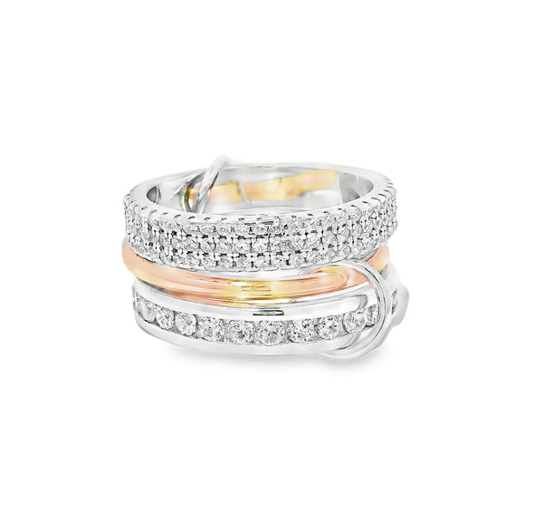Anillo Unified con Chapa de Oro Rosado