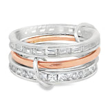 Anillos Unified con Chapa de Oro rosa y Circonia