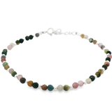 Pulsera Turmalina con Bolitas de Plata Lisa
