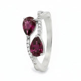 Anillo Gota De Jade Rubí Piedras Preciosas