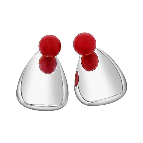 Arete De Plata Rojo