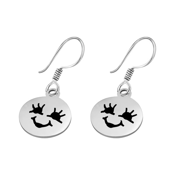 Arete De Plata Carita Feliz Con Pestañas