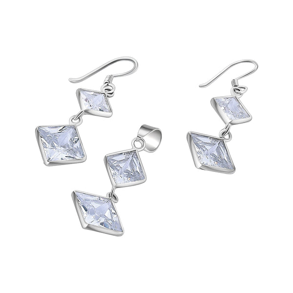 Juego De Plata Con Circonia Circonia