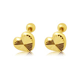 Aretes De Oro En Forma De Corazón