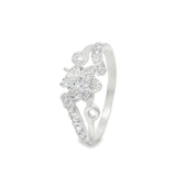 Anillo En Forma De Flor Solitario Con Circonia 7