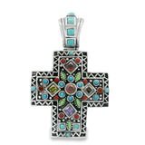 Cruz Grande de Plata con Piedras