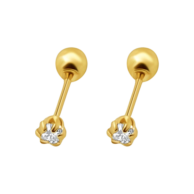 Aretes De Oro Mini Con Circonia