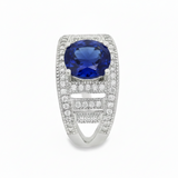 Anillo de Circonia con Piedra Natural al Centro