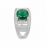 Anillo de Circonia con Piedra Natural al Centro