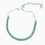 Pulsera De Plata Con Piedras Preciosas Ajustable