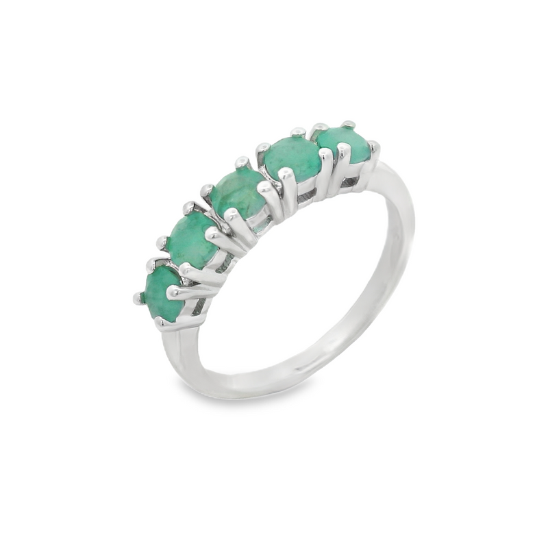 Anillo De Plata Con Esmeralda Esmeralda / #7