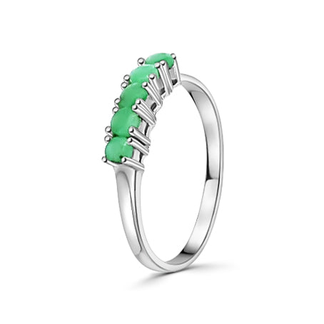 Anillo De Plata Con Esmeralda #6 / Esmeralda