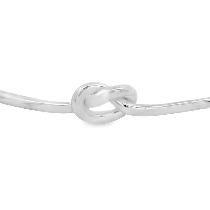 Brazalete Abierto De Nudo Plata Lisa