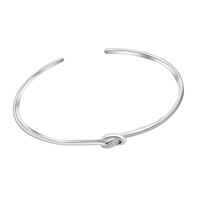 Brazalete Abierto De Nudo Plata Lisa