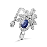 Anillo De Plata Con Piedra Natural Y Circonia