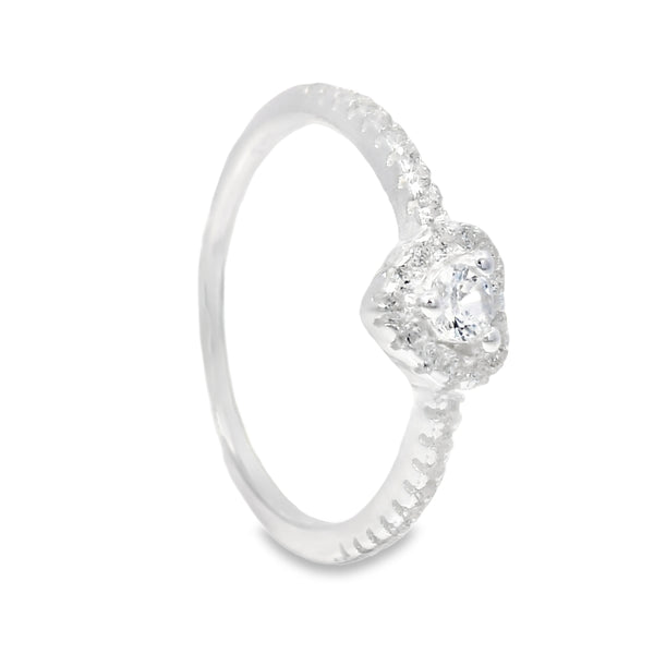 Anillo Solitario Corazón de Circonia 5