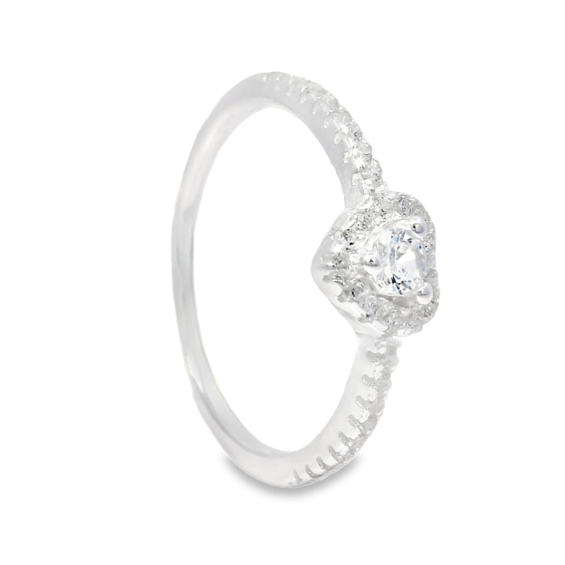 Anillo Solitario Corazón de Circonia 5
