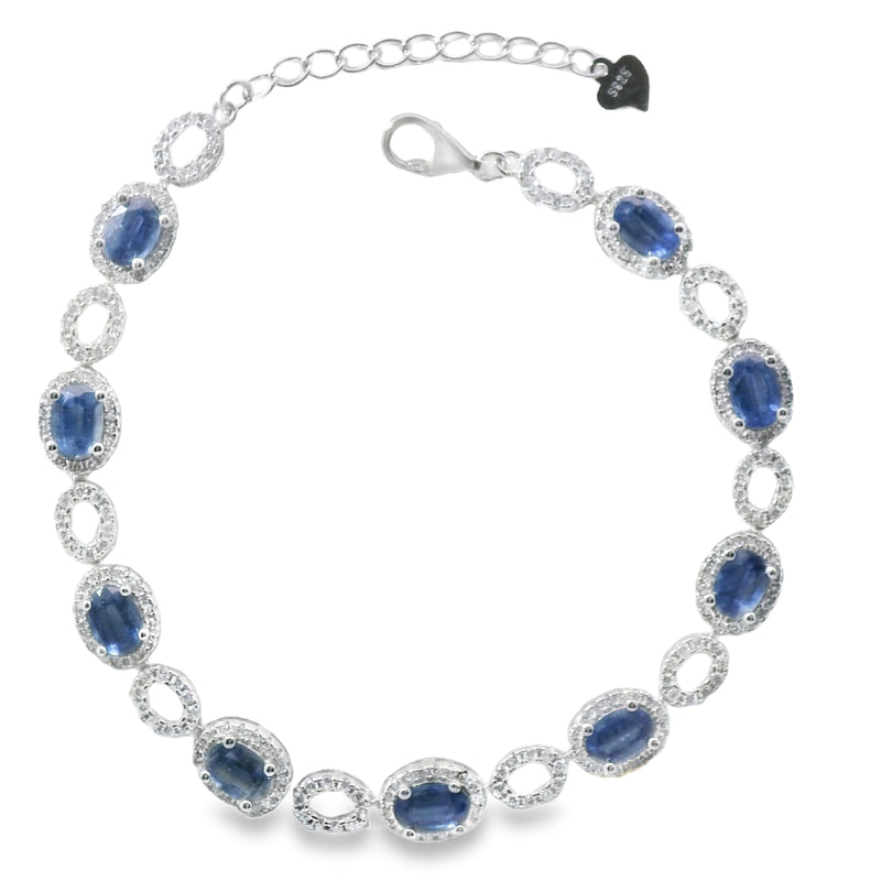 Pulsera de Piedra Natural Ovalo Con Circonia