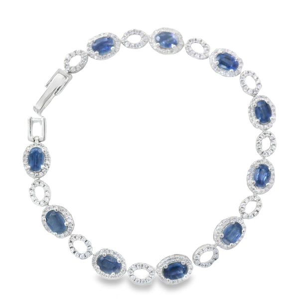 Pulsera de Piedra Natural Ovalo Con Circonia