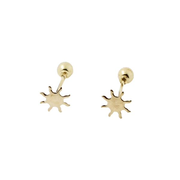 Aretes De Oro Mini Sol