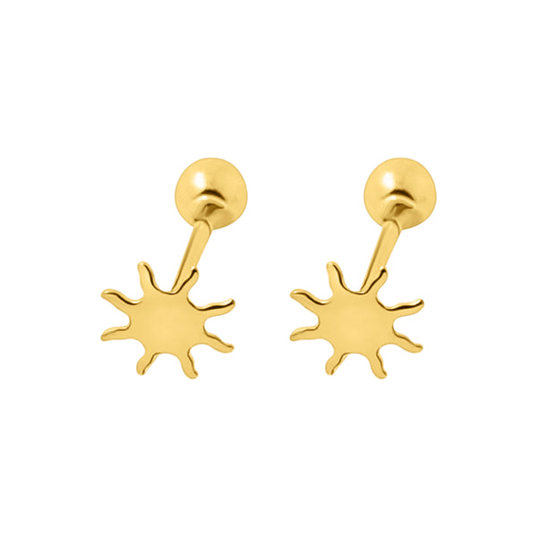 Aretes De Oro Mini Sol