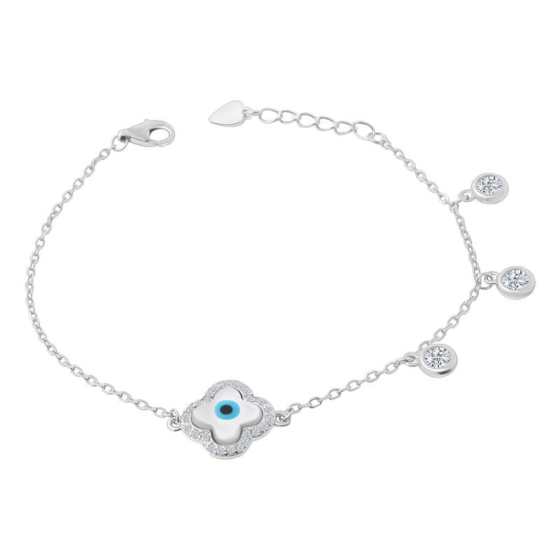 Pulsera Trébol con Ojo Turco