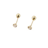 Aretes De Oro Mini Biselado