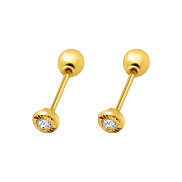 Aretes De Oro Mini Biselado