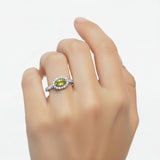 Anillo Piedras Preciosas Peridot Con Circonia