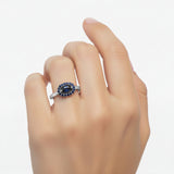 Anillo Con Piedras Preciosas Zafiro