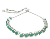 Pulsera Ajustable Gotas Plata Con Piedra Natural