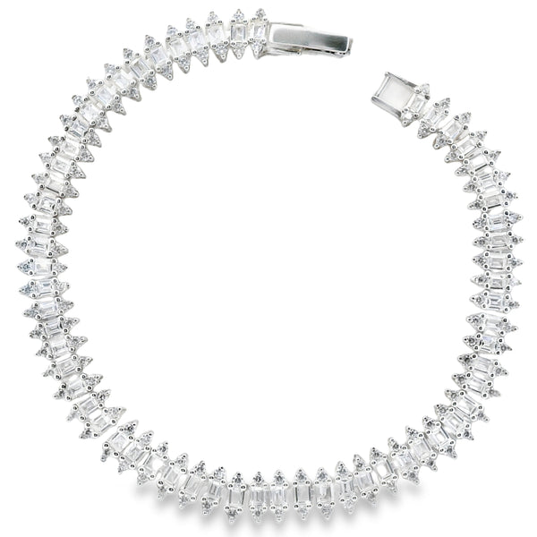 Pulsera Circonia de Rombos Blanco