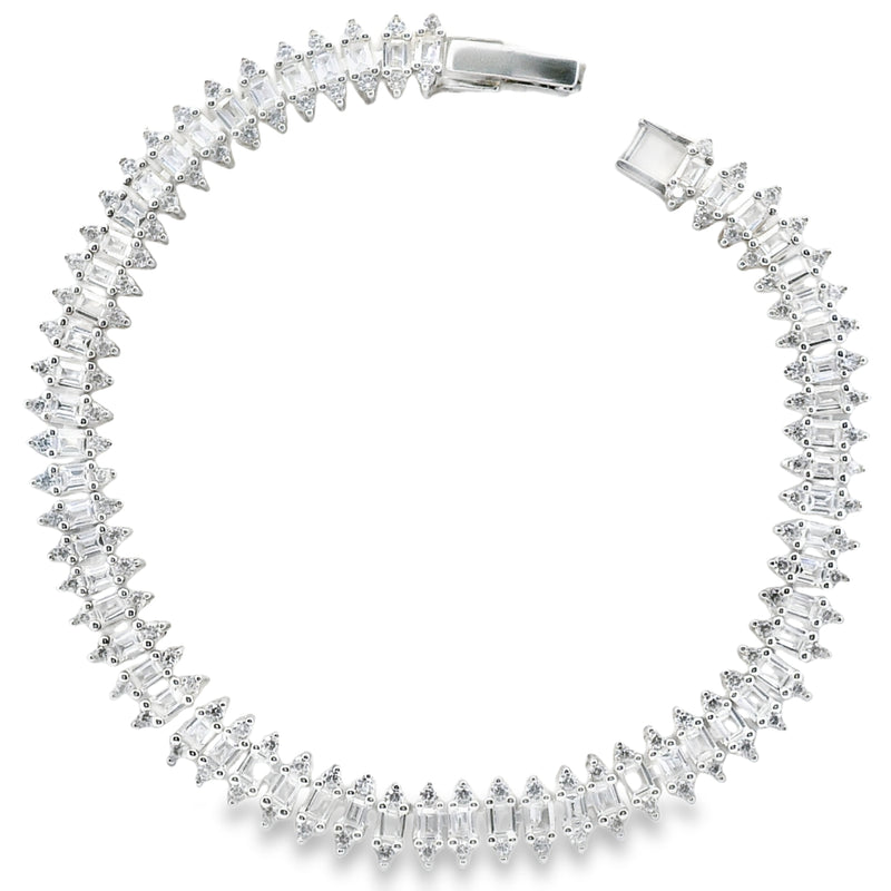 Pulsera Circonia de Rombos Blanco