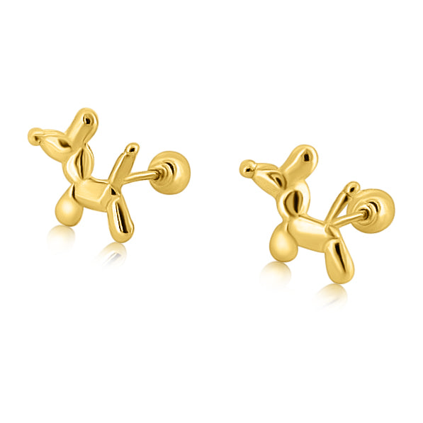 Aretes Oro Perrito Globo