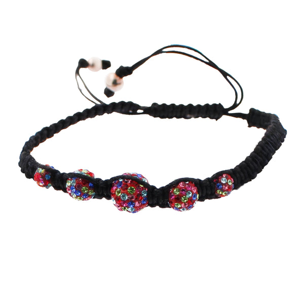 Pulsera Ajustable Tejida con Bolas de Fuego