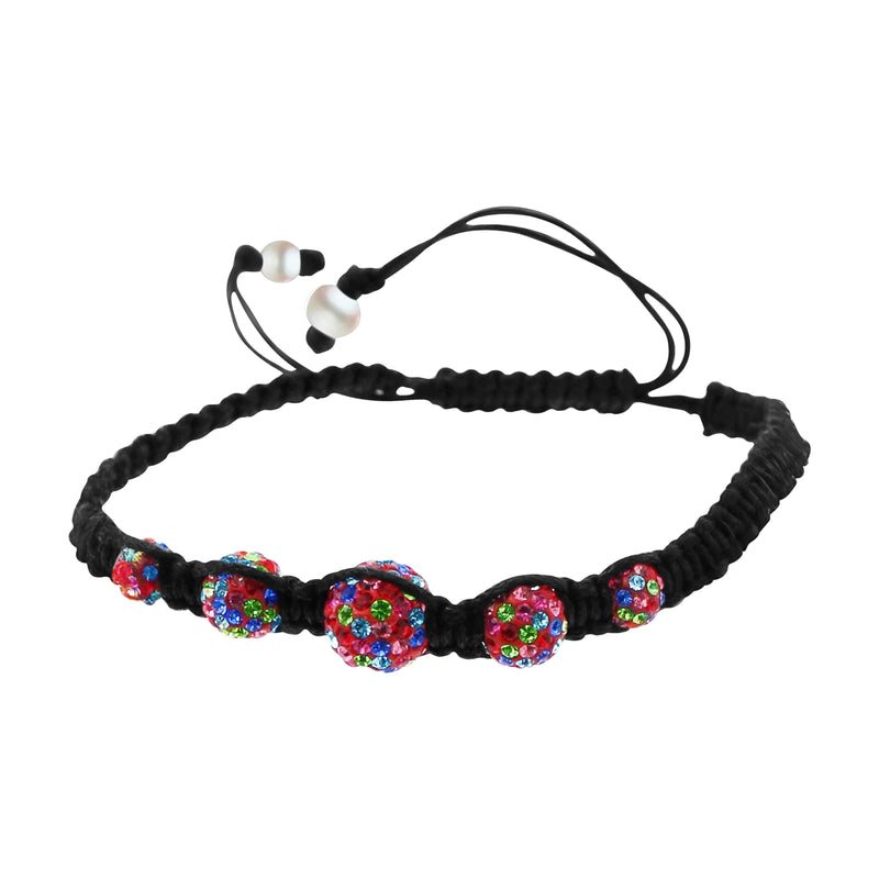 Pulsera Ajustable Tejida con Bolas de Fuego